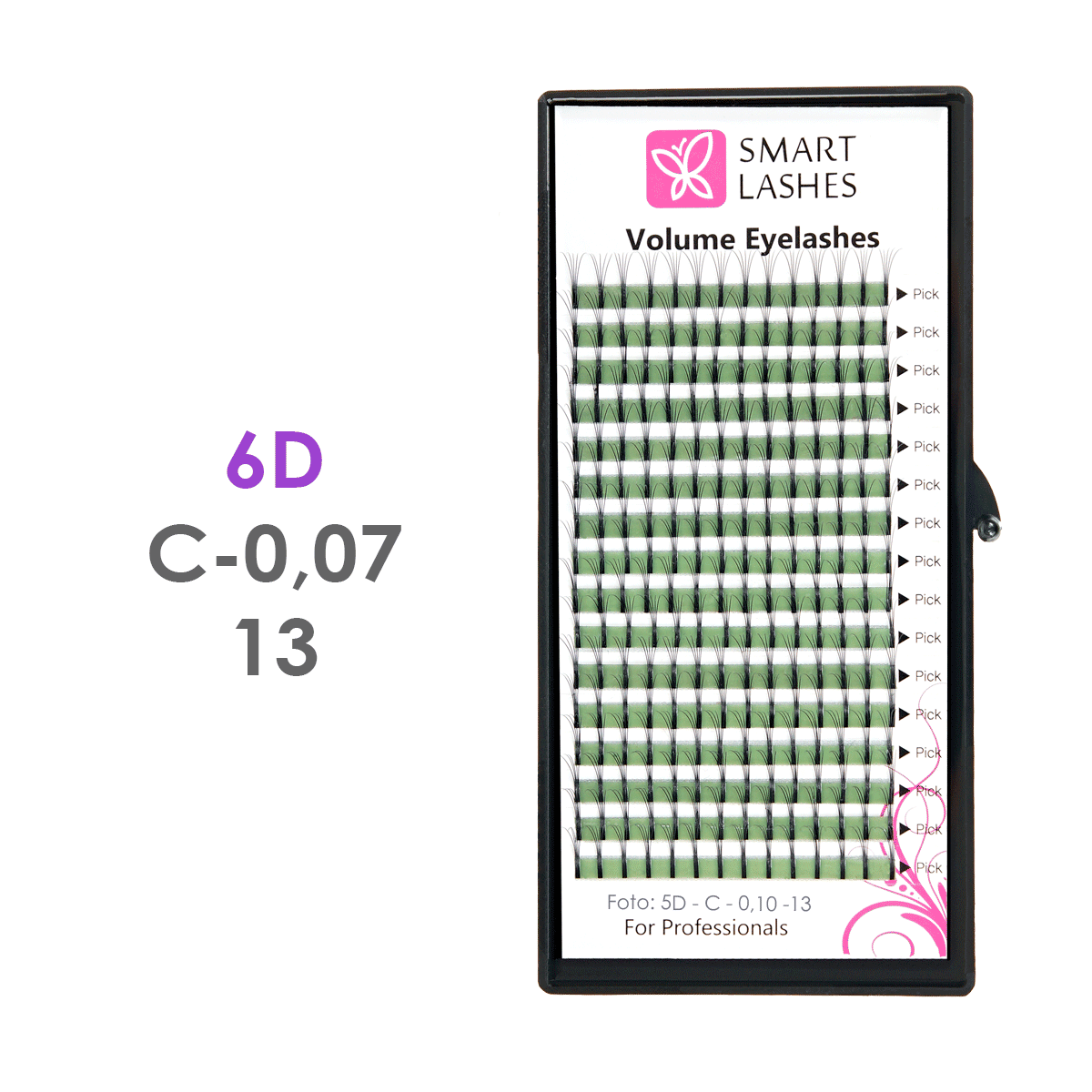 Express Volumenwimpern 6D - C - 0,07 mm x 13 mm - 16 Reihen | Smart Lashes