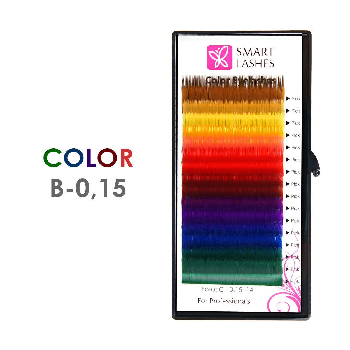 Color MIX Wimpern – B – 0.15