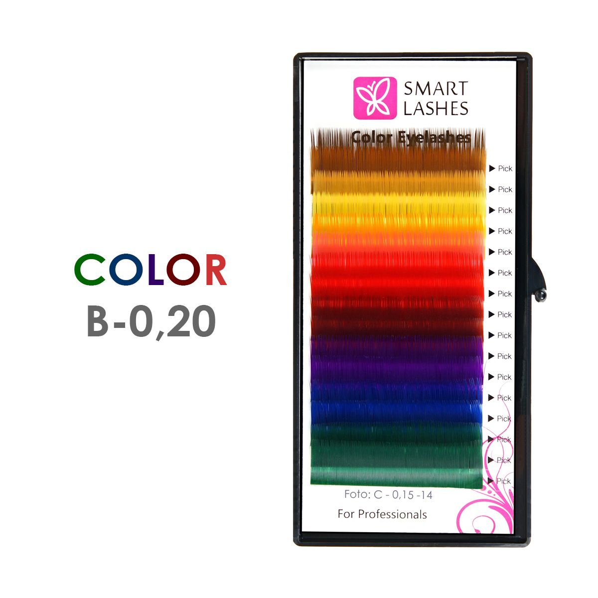 Color MIX Wimpern – B – 0.20