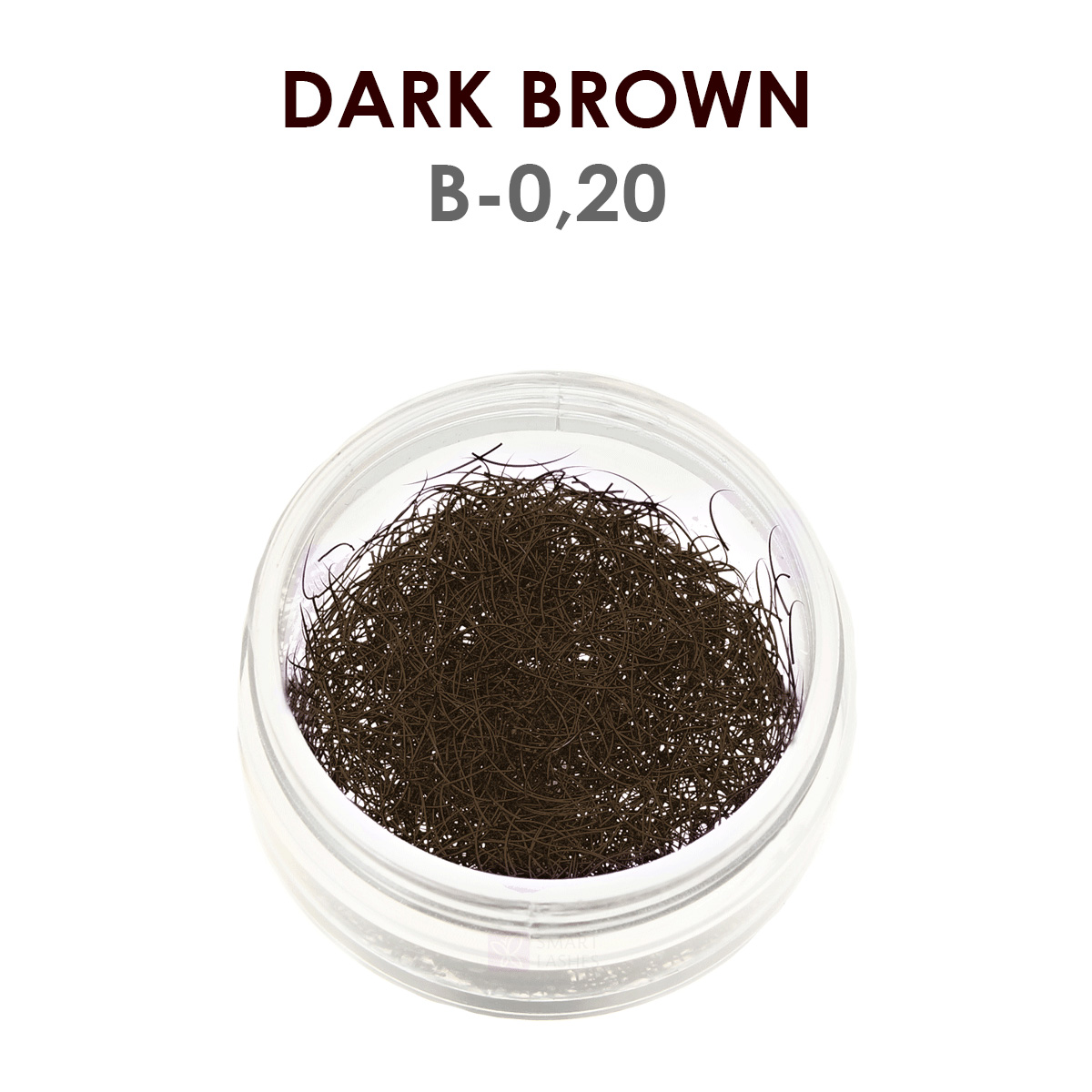 Dunkelbraune Wimpern - 1g - B - 0.20 mm