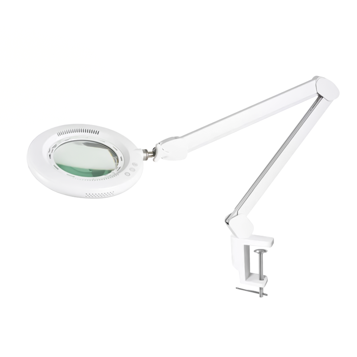 Kosmetiklampe mit 5D-Lupe mit Tischhalterung