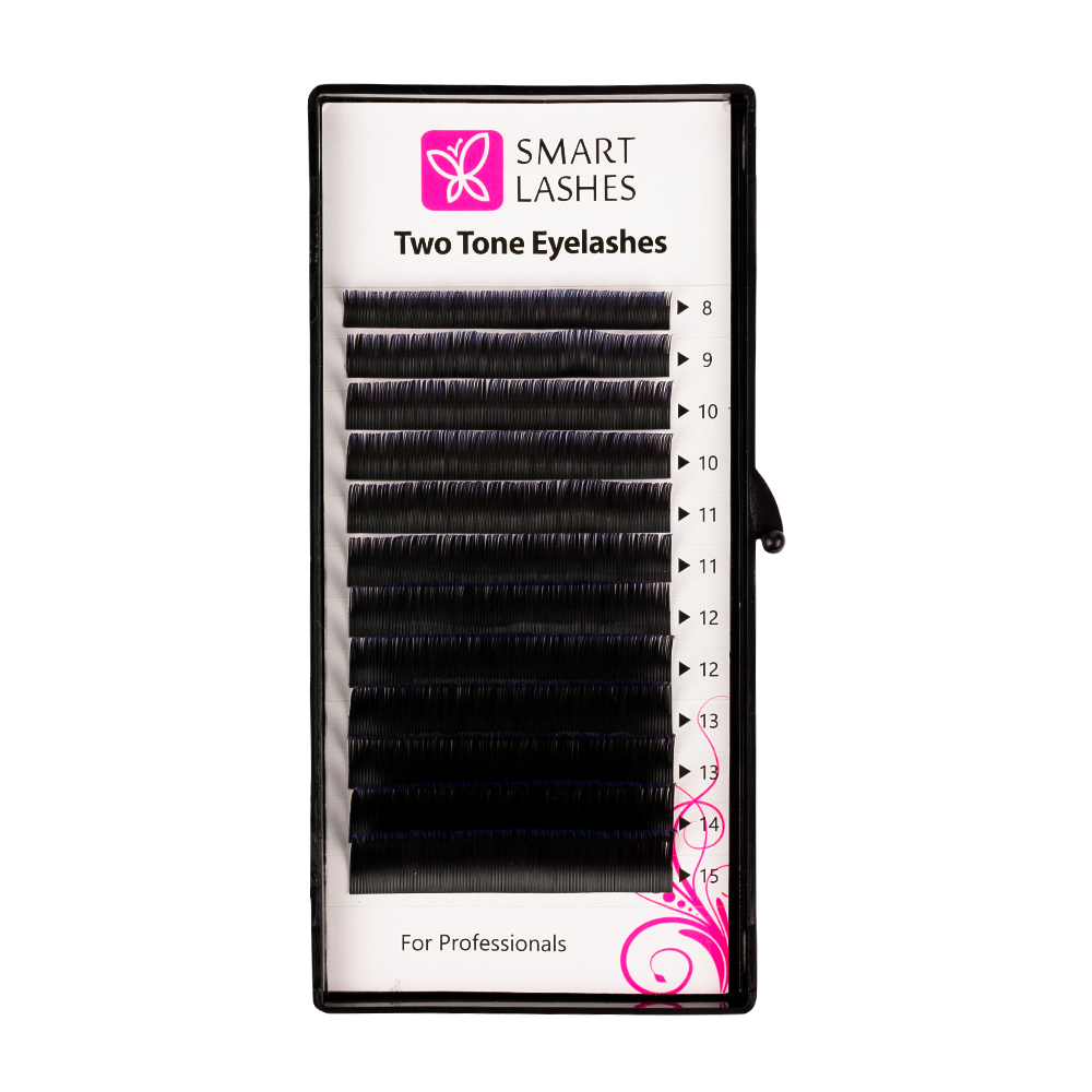 Ombre-Wimpern - blau und schwarz - C - 0.20 mm - MIX | Smart Lashes