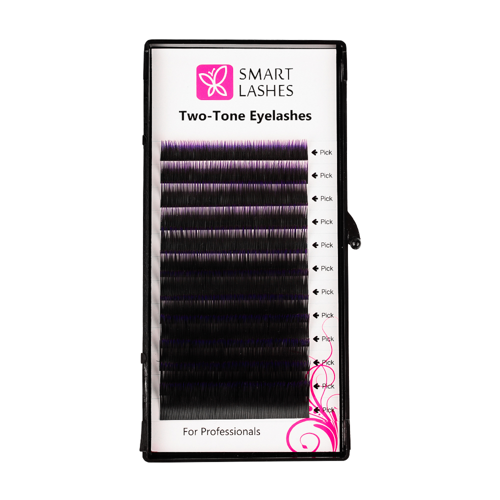 Ombre-Wimpern - violett und schwarz - C - 0.20 mm - MIX | Smart Lashes