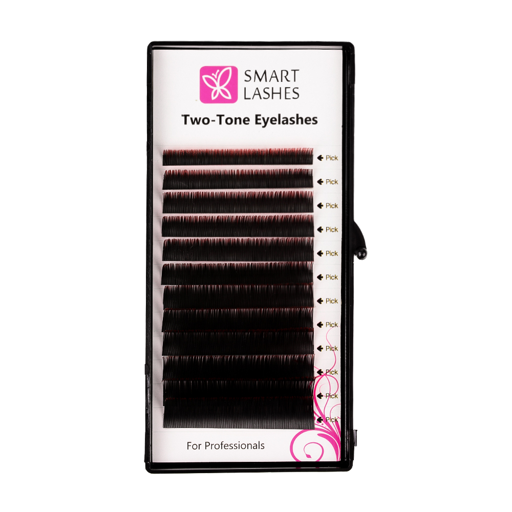 Ombre-Wimpern - rot und schwarz - C - 0.20 mm - MIX | Smart Lashes