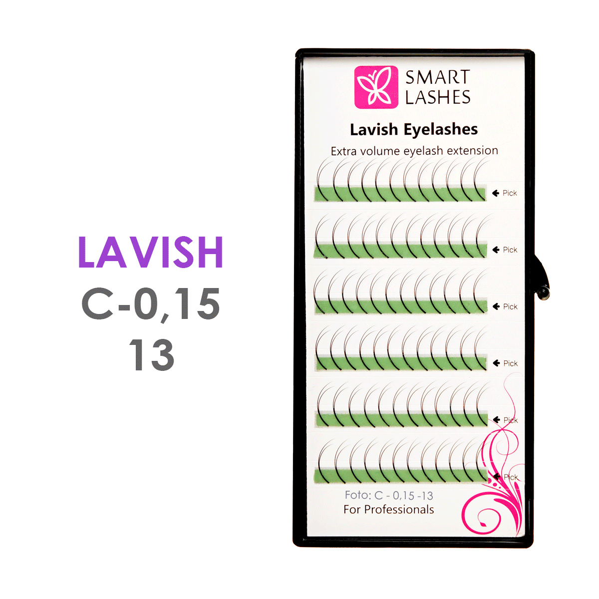 Volumenwimpern Dual - C - 0,15 mm x 13 mm - 6 Reihen | Smart Lashes