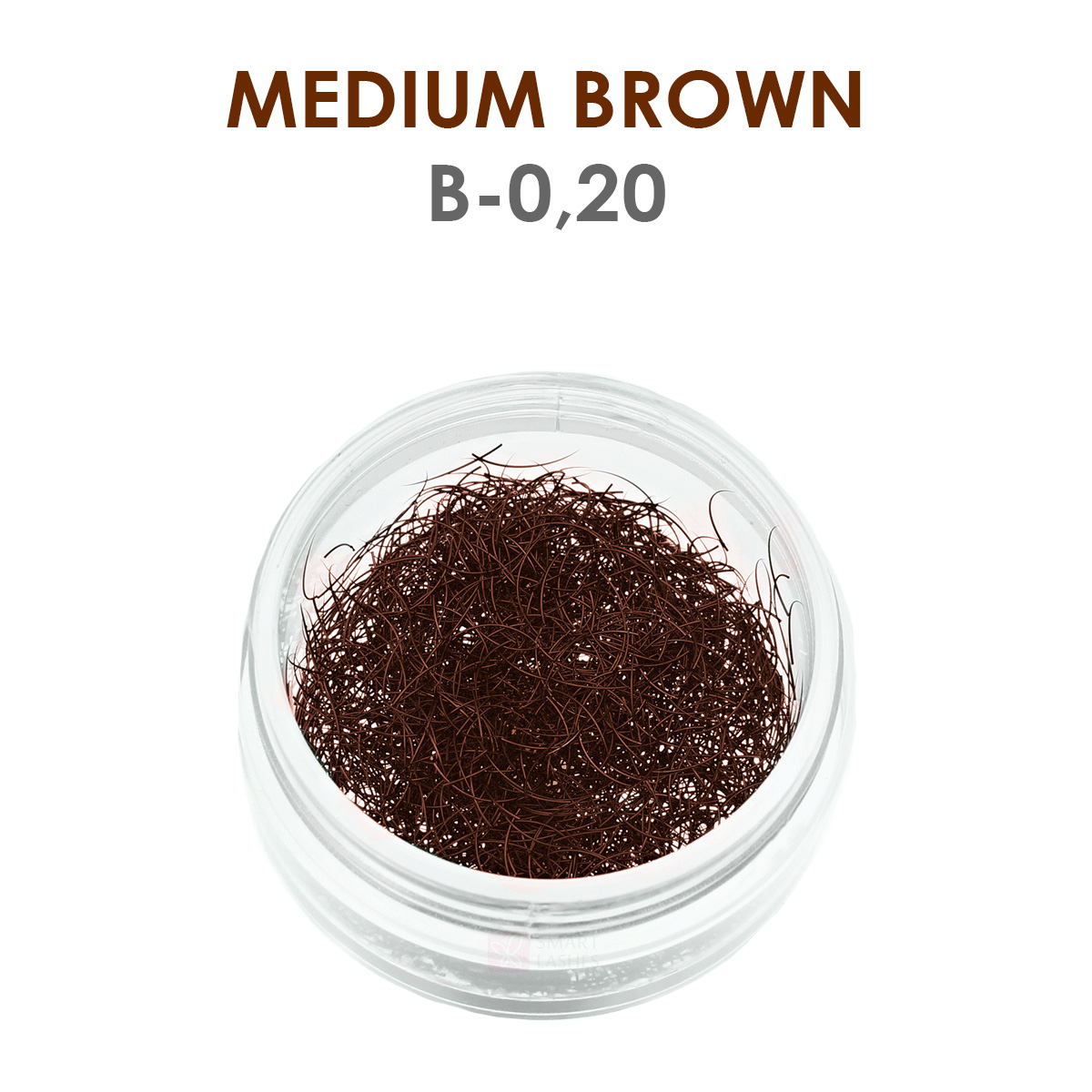Mittelbraune Wimpern - 1g - B - 0.20 mm