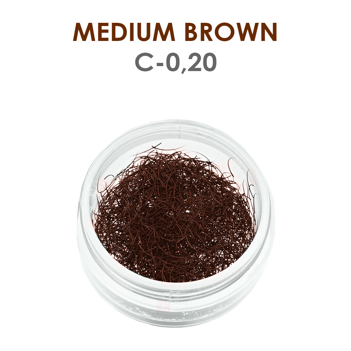 Mittelbraune Wimpern - 1g - C - 0.20 mm