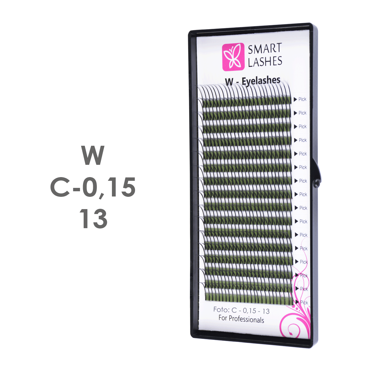 Volumenwimpern W - C - 0,15 mm x 13 mm - 16 Reihen | Smart Lashes
