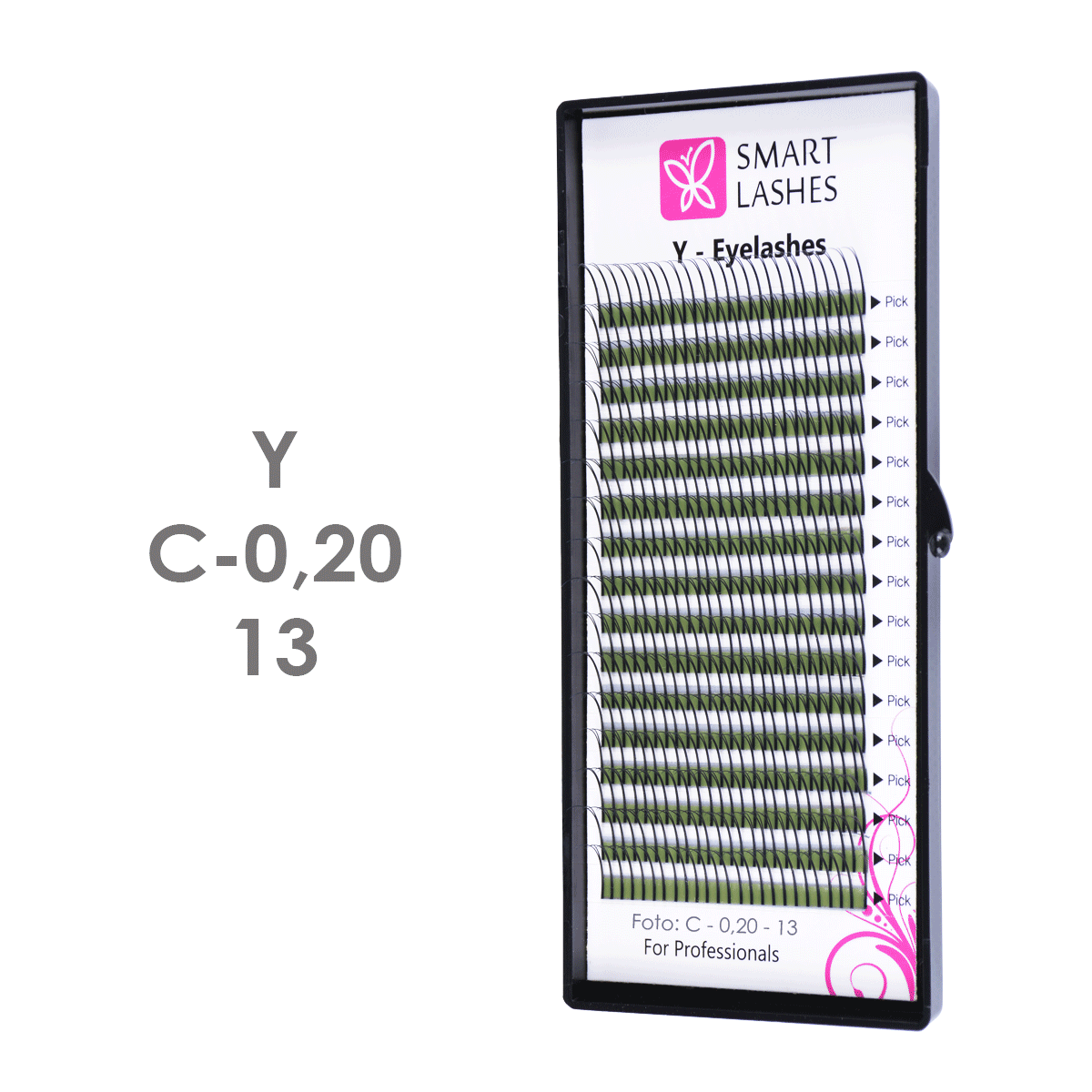 Volumenwimpern Y - C - 0,20 mm x 13 mm - 16 Reihen | Smart Lashes